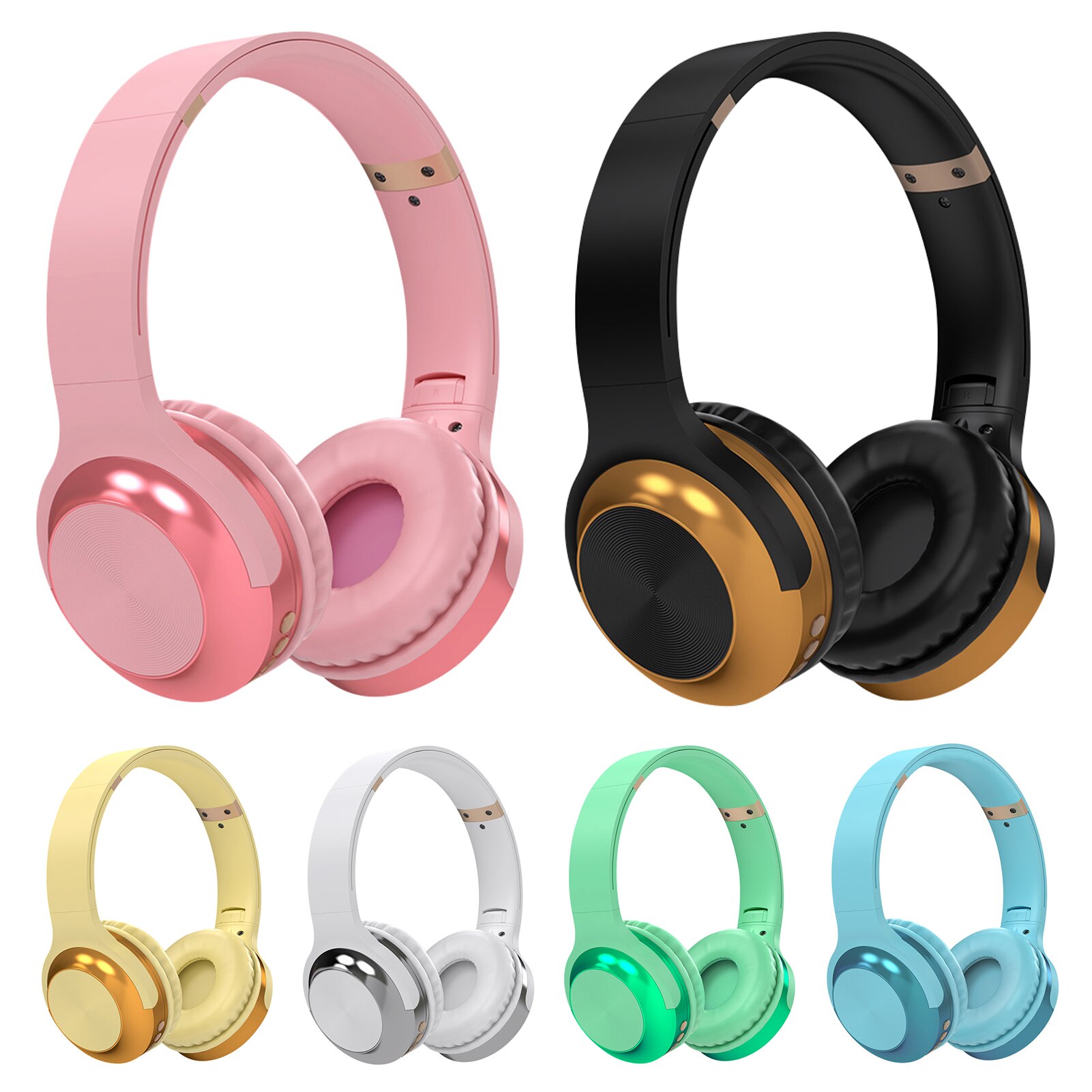 A10 Bluetooth Headphones - Over Ear Stereo Wireless Headset with Mic, Noise Cancelling, SD Card Slot