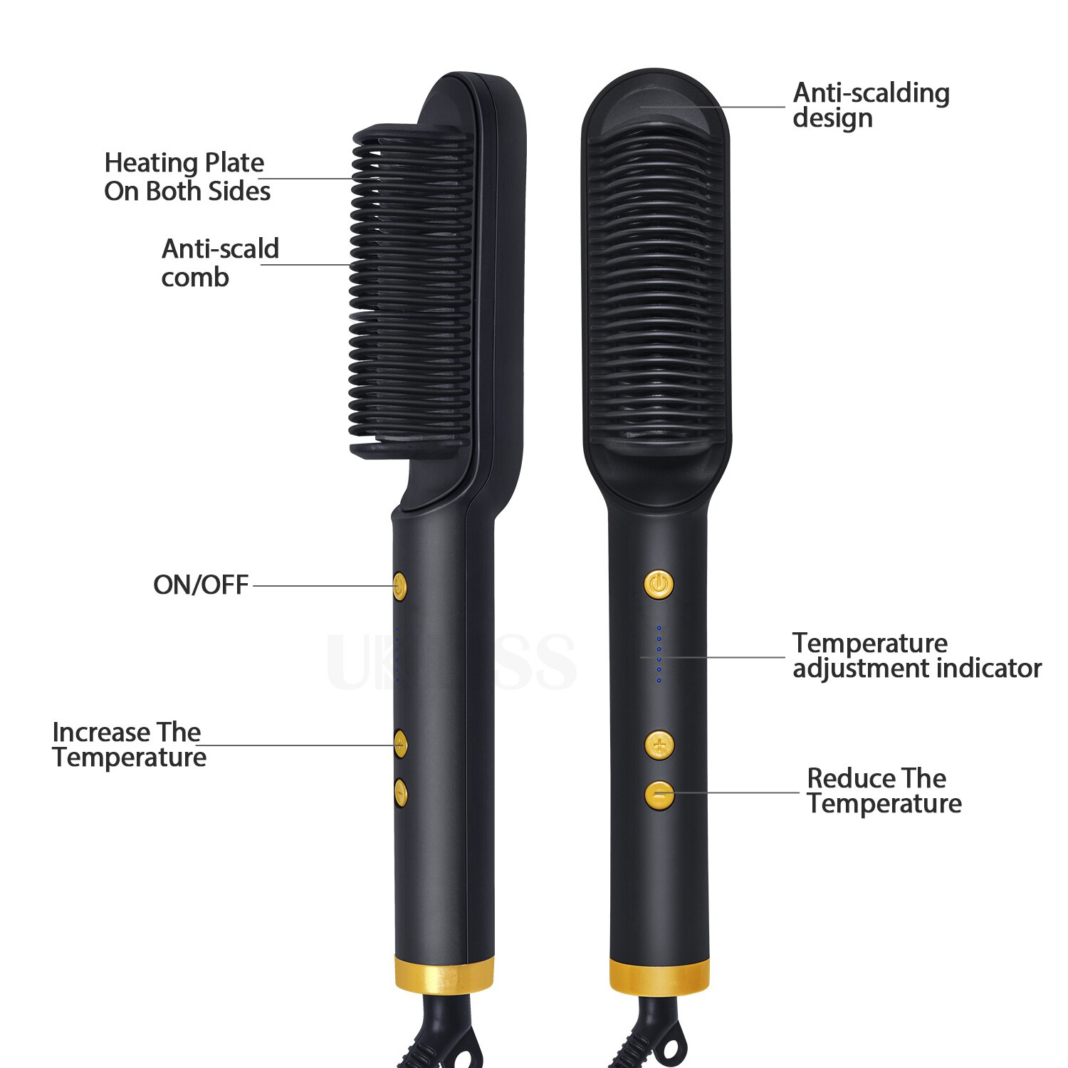 Piastra per barba per uomo pettine per capelli portatile strumento per raddrizzare professionale da viaggio per pettine per raddrizzare la barba corta e lunga