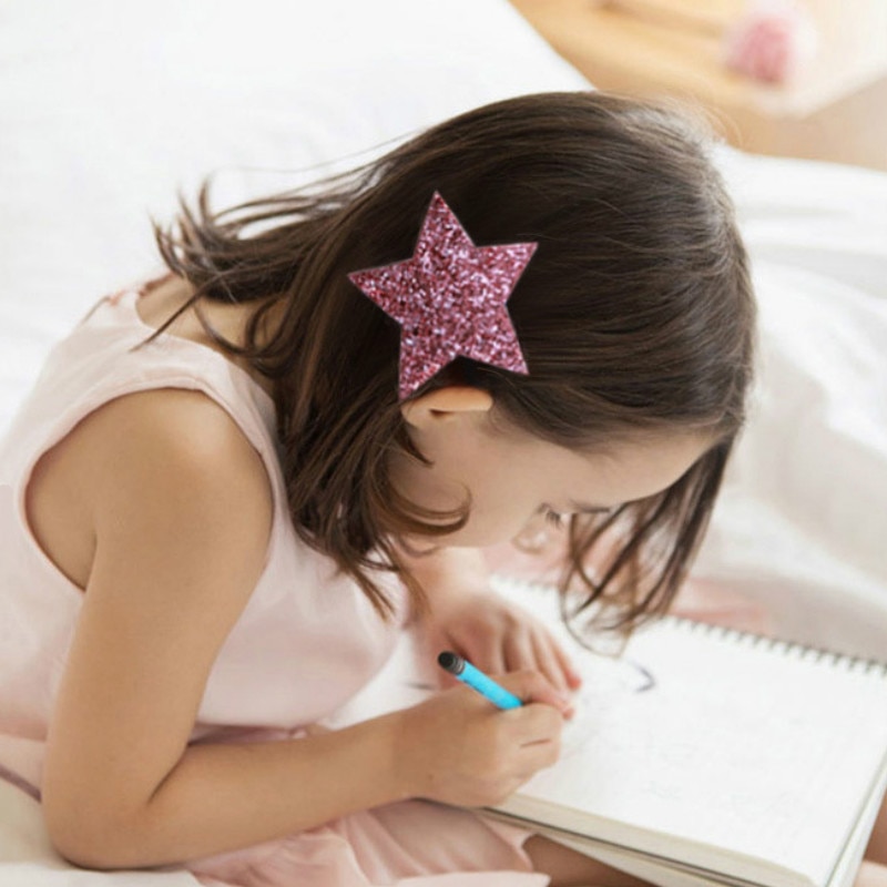 Kinderen Haar Clip Voor Kinderen Glanzende Ster Metalen Haar Styling Accessoires Kleur Baby Ster Hart Stijl Haarspelden Haarspelden Meisjes