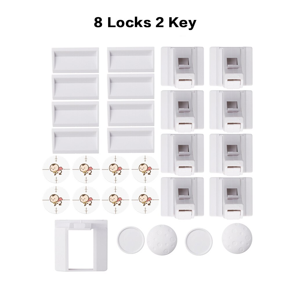 Bambino magnetico di Protezione Serratura di Sicurezza Del Bambino Cassetto Del Governo del Portello Blocco di Sicurezza Per Bambini Bambini Blocco di Sicurezza 12 + 3/16 + 4 con 1 Culla: 8 Locks 2 Keys