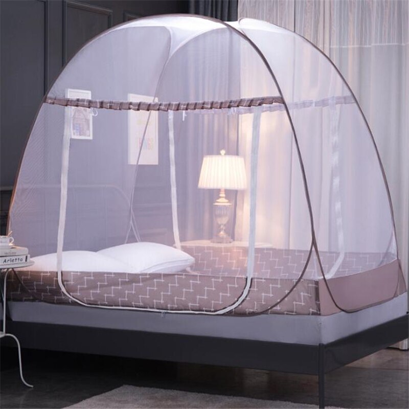 Encryption Mosquito Net Mongolian Yurt Mosquito Net Three-Door Mosquito Net Home Double People Bed Tents Girl Room Bed Tents: coffee