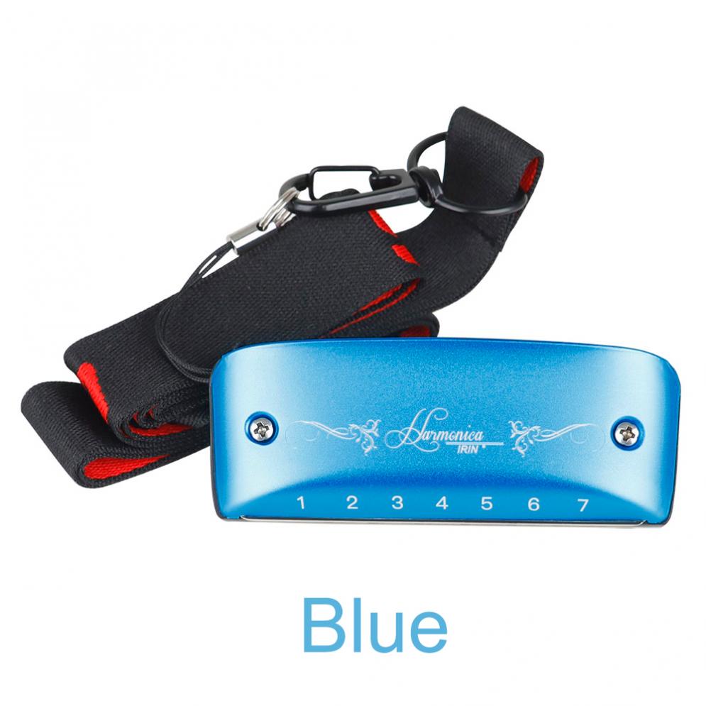 Harmonica 7 Holes Blues Harmonica Standard Paddy Country Minor Tune Key C Woodwind Instruments: Blue