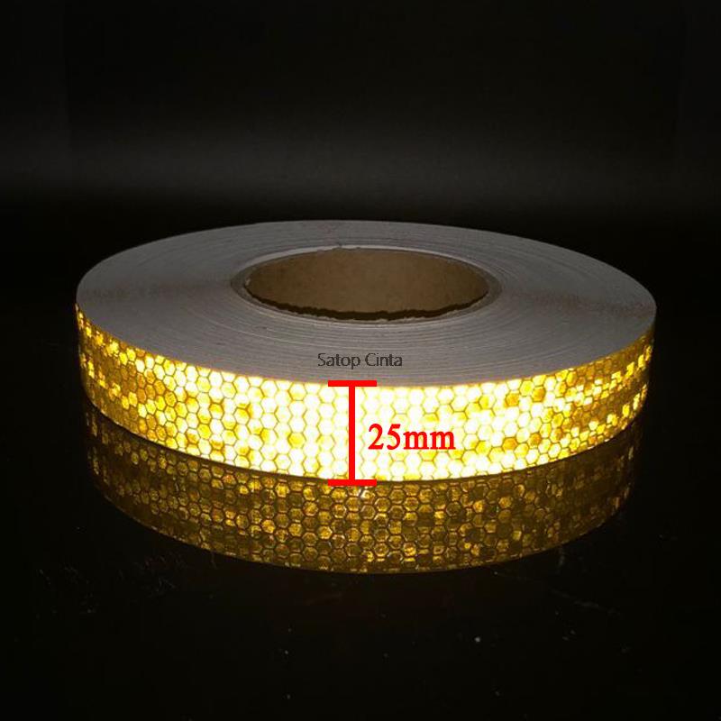 3M-Cinta adhesiva reflectante para bicicleta, tira de seguridad blanca, roja, fluorescente, amarilla, Reflector, pegatina para coche, 2,5 cm de ancho