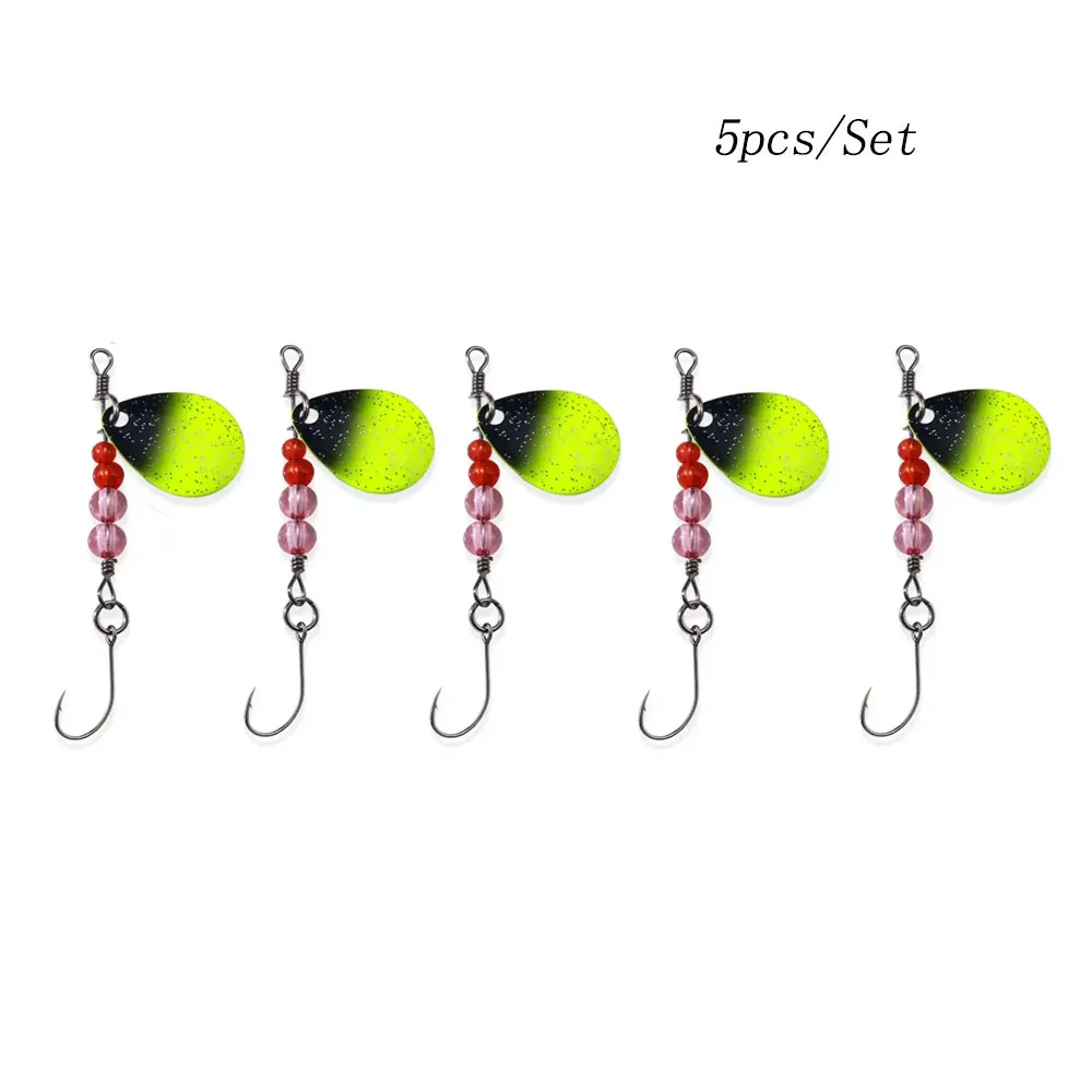 5 teile/satz Löffel Köder Set Angeln Metall Köder Für See Meer Karpfen Bass Wobbler Kleine Mini Spinner Forelle Jig Harte box Kit Zubehör: Rot