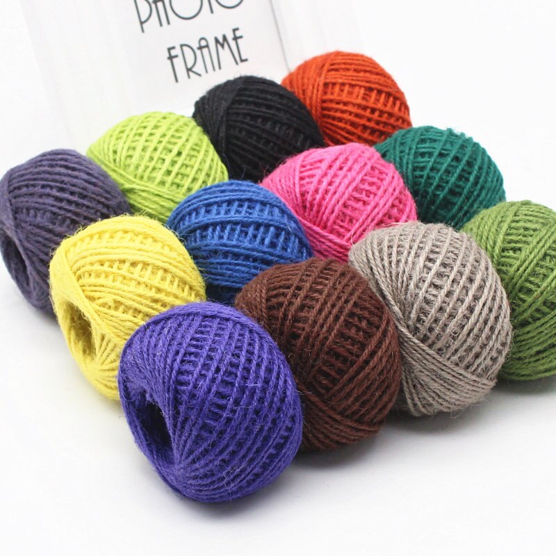 40 metriä / rulla 2mm pehmeä tekstuuri hamppuköysi narut tee itse maljakko vaatteet hattu kengät unesieppari juhla koriste materiaali köysi