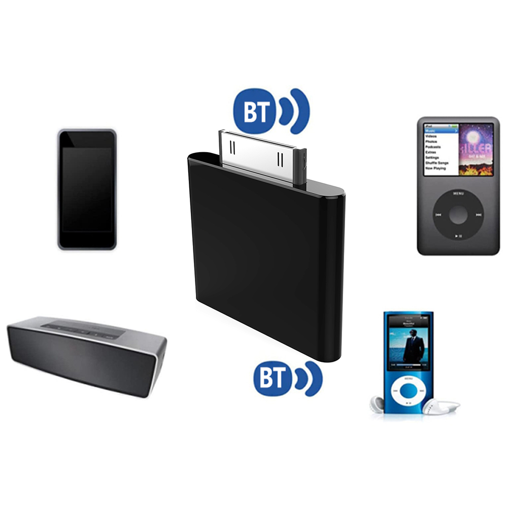 Transmetteur Audio 30 broches 40mA, compatible Bluetooth, noir/blanc, sans fil, pour Ipod