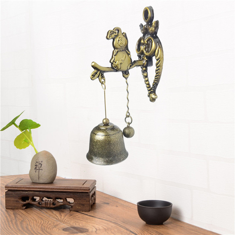 Retro nostalgisk stil dyr dørklokker metal jern klokker vindklokker ornamenter hest elefant ugle form