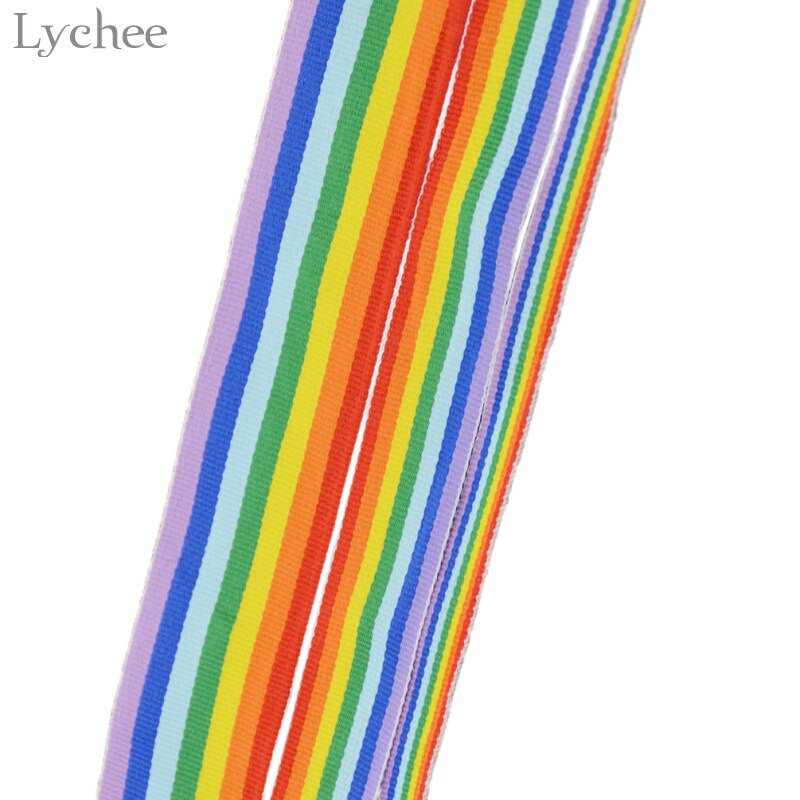 Lychee Leven 3 Meter Regenboog Strepen Gedrukt Lint Diy Partij Decoratie Kleding Naaien Stof