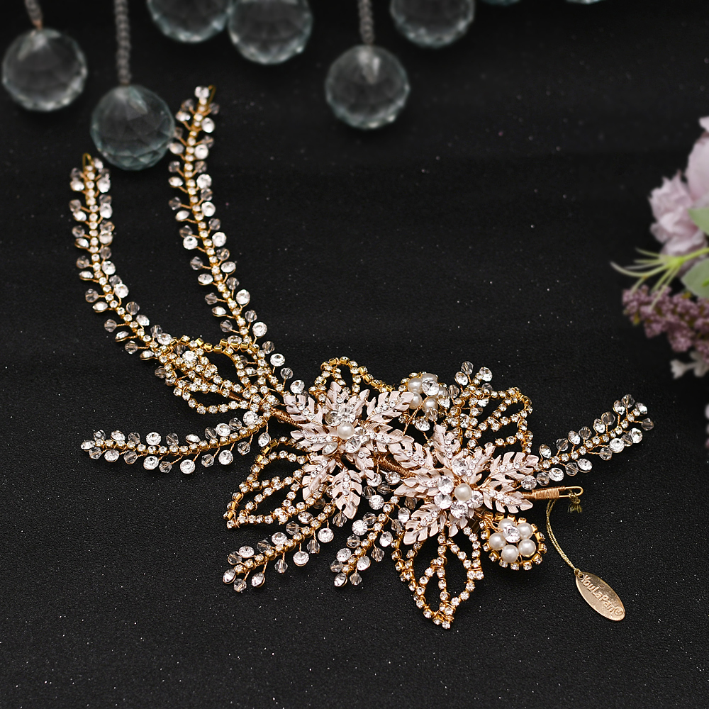 Sparkly Wedding Tiara Bruid Crown Bruids Haaraccessoires Crystal Hoofdtooi Rhinestone Hoofddeksels Bruids Haar Hoofdband Voor Vrouwen: HP254-G
