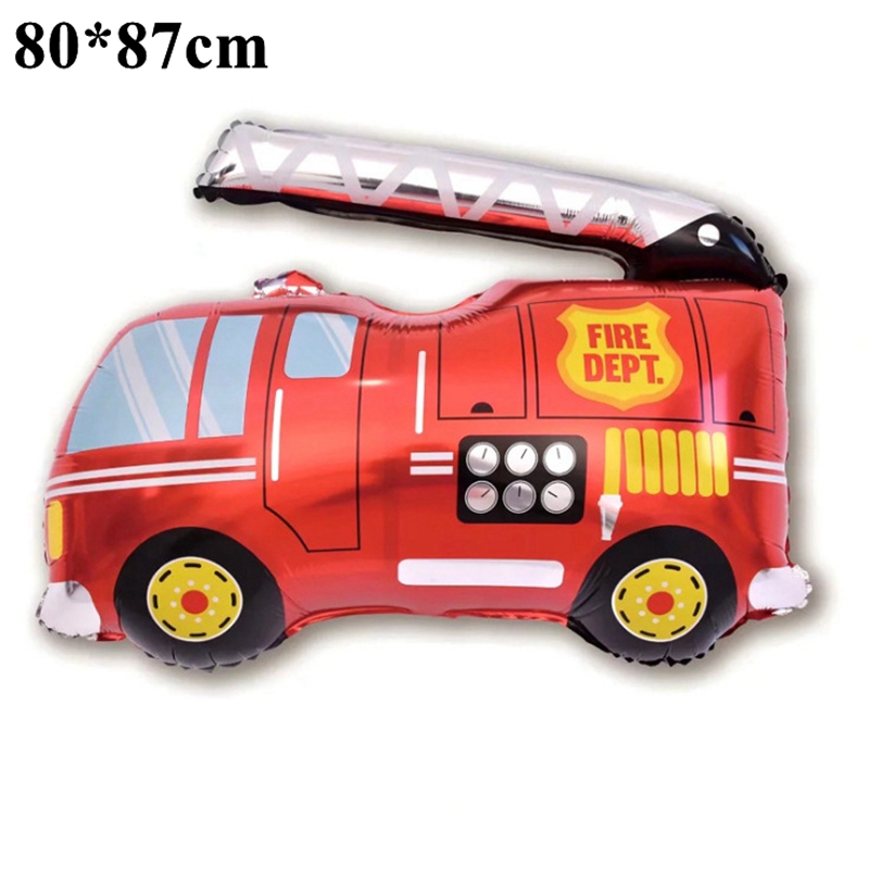 Fire Ladder Truck Water Tank Cake Topper Fireman kid 1st One Year Birthday Party Firefighter Hero Themed Birthday Boy Cake Decor: Red