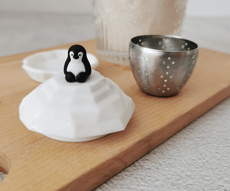 Tea Bag Food Grade Leaf Herbal Spice Filter 1 Pcs Penguin Shape Tea Infuser Strainers Filter Loose Silicone Koreanstype