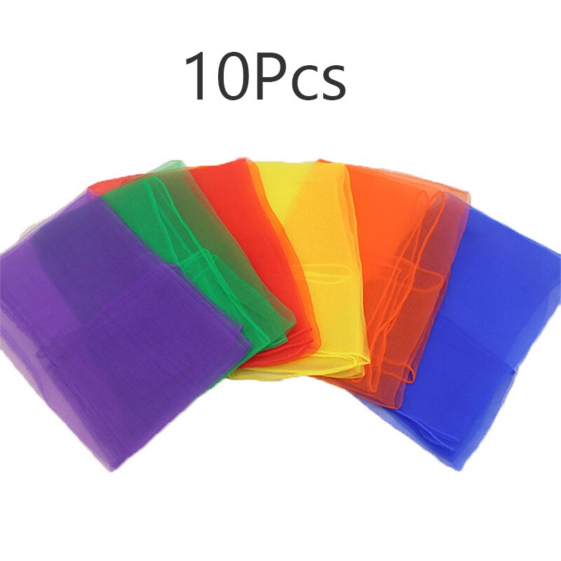 5/10Pcs Candy Color Gymnastics Scarves For Outdoor Game Toy Parent-child Interactive Dancing Juggling Towels Sports Handkerchief: WHITE