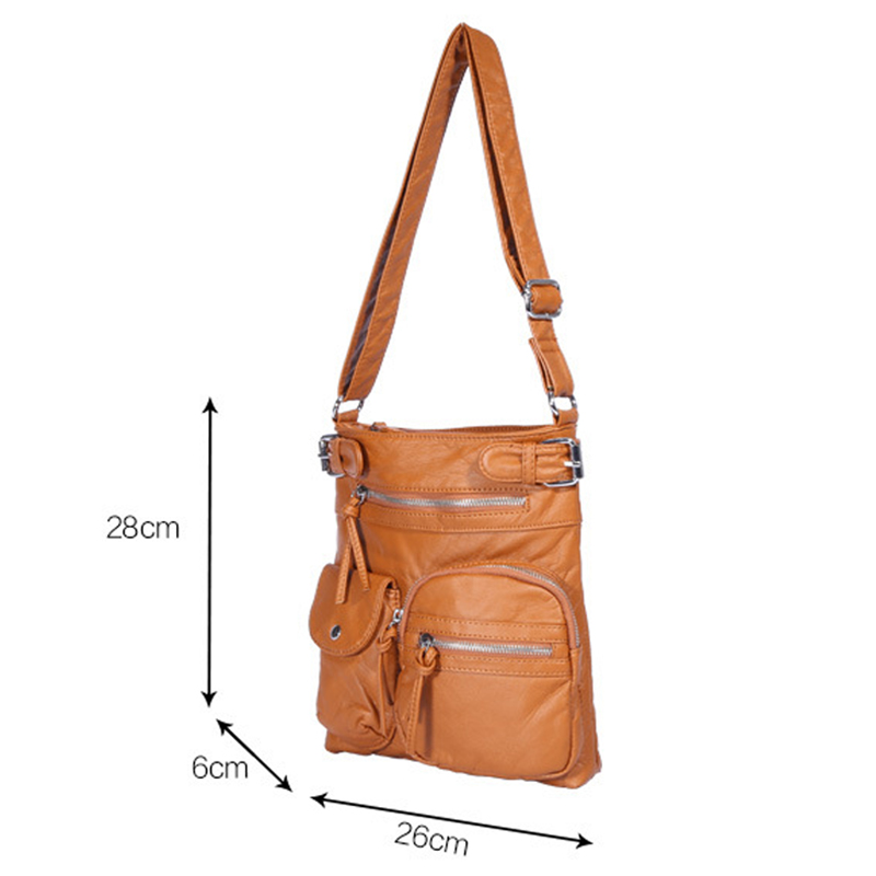 Petits sacs Messenger délavés pour femmes | Sac à bandoulière très doux, sac Vintage en cuir PU de bonne