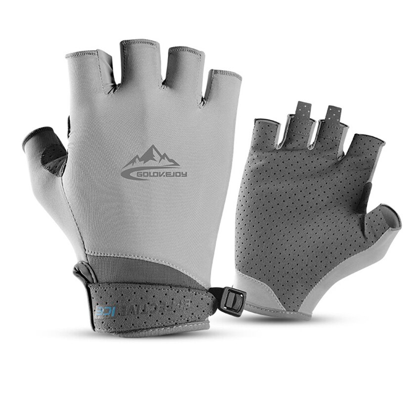 Elastische Männer Finger Handschuhe Reiten Golf Sommer Handschuhe Anti-Uv Sonnenschutz Schweiß-absorbent Atmungs Ice Silk Dünne Handschuhe: Gray Gloves / M Palm Width 7-8cm