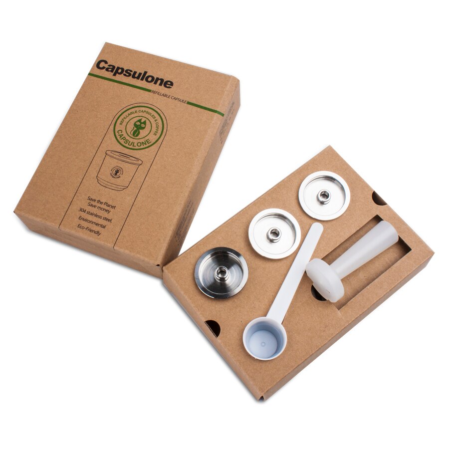 Capsulone para cafetera illy, cápsula reutilizable recargable de Metal de acero inoxidable, apta para máquina de café illy: 3pod  1PP tamper