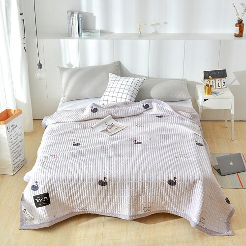 Met de hand gestikte multifunctionele quilt of deken decoratie slaapkamer voor thuis om een goed leven te brengen: Vol / Zilver