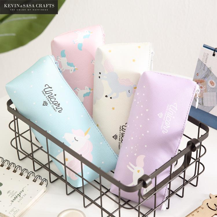 Licorne Kawaii fournitures scolaires, papeterie , jolie boîte à crayons, trousse à crayons, outils scolaires de bureau