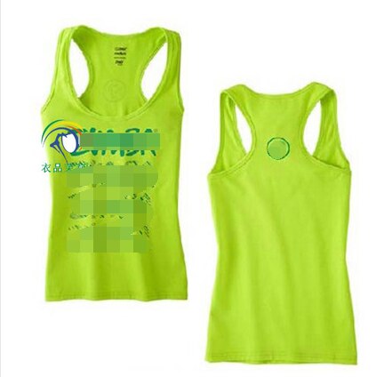 FIT FUNKY Womens Knitted cotton clothes zum fitness clothes tshirt tops vest tank T002: dt002 green / M