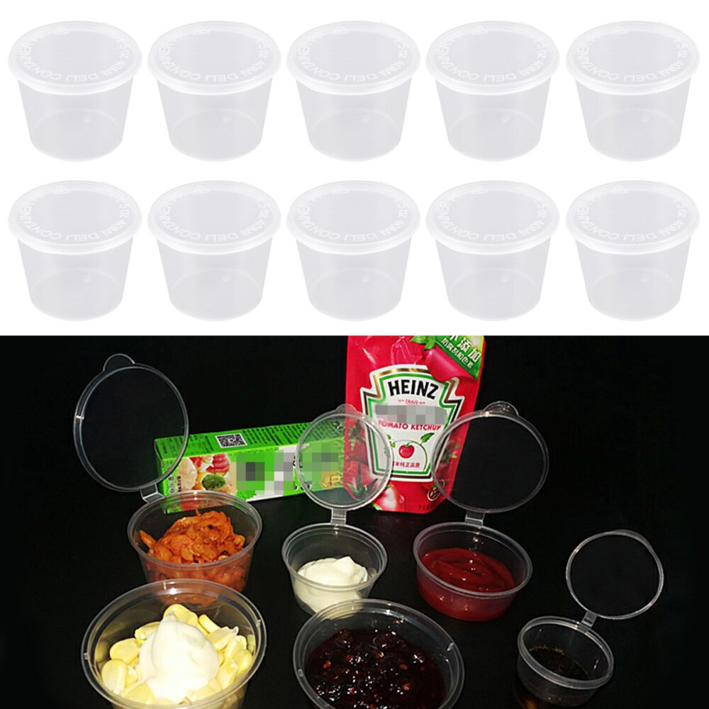 50Pcs 25Ml Wegwerp Portie Cups Clear Gedeelte Container Met Deksels Voor Jelly Yoghurt Mousses Saus