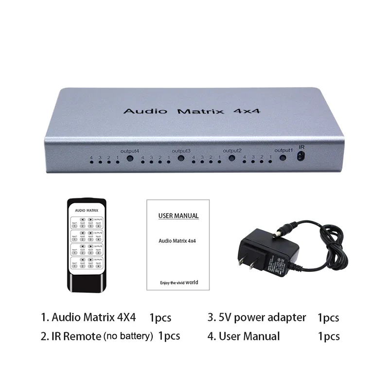 4x4 Audio- Matrix schalten Splitter SPDIF / TOSLINK Digital optisch Audio- Konverter Digital Audio- Fiber 4 in 4 aus Matrix Wähler