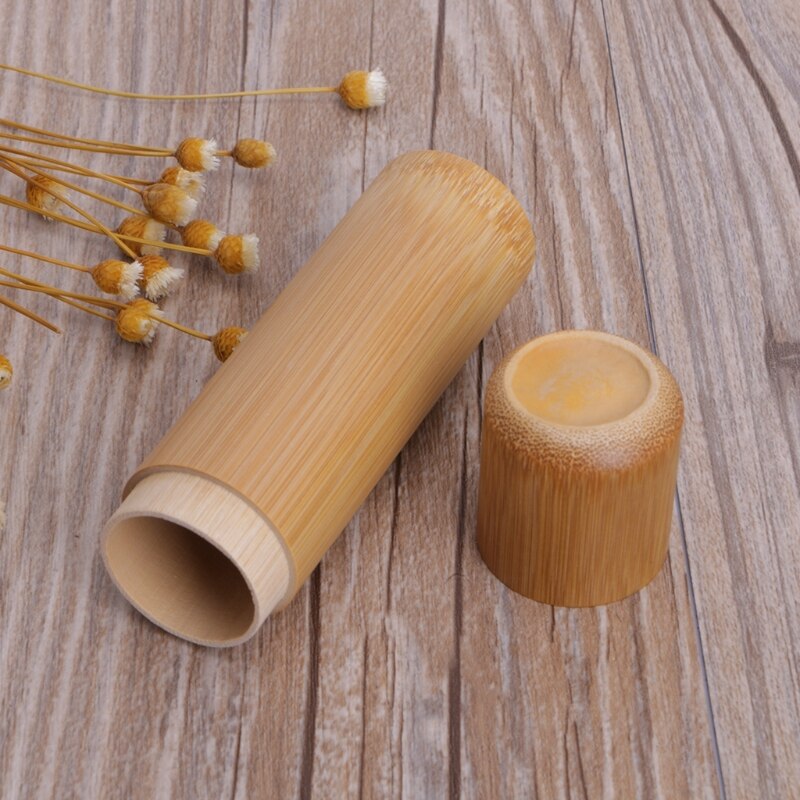 Tube de bambou boîte à thé hermétique petit récipient épices pot de stockage avec couvercle 4 taille