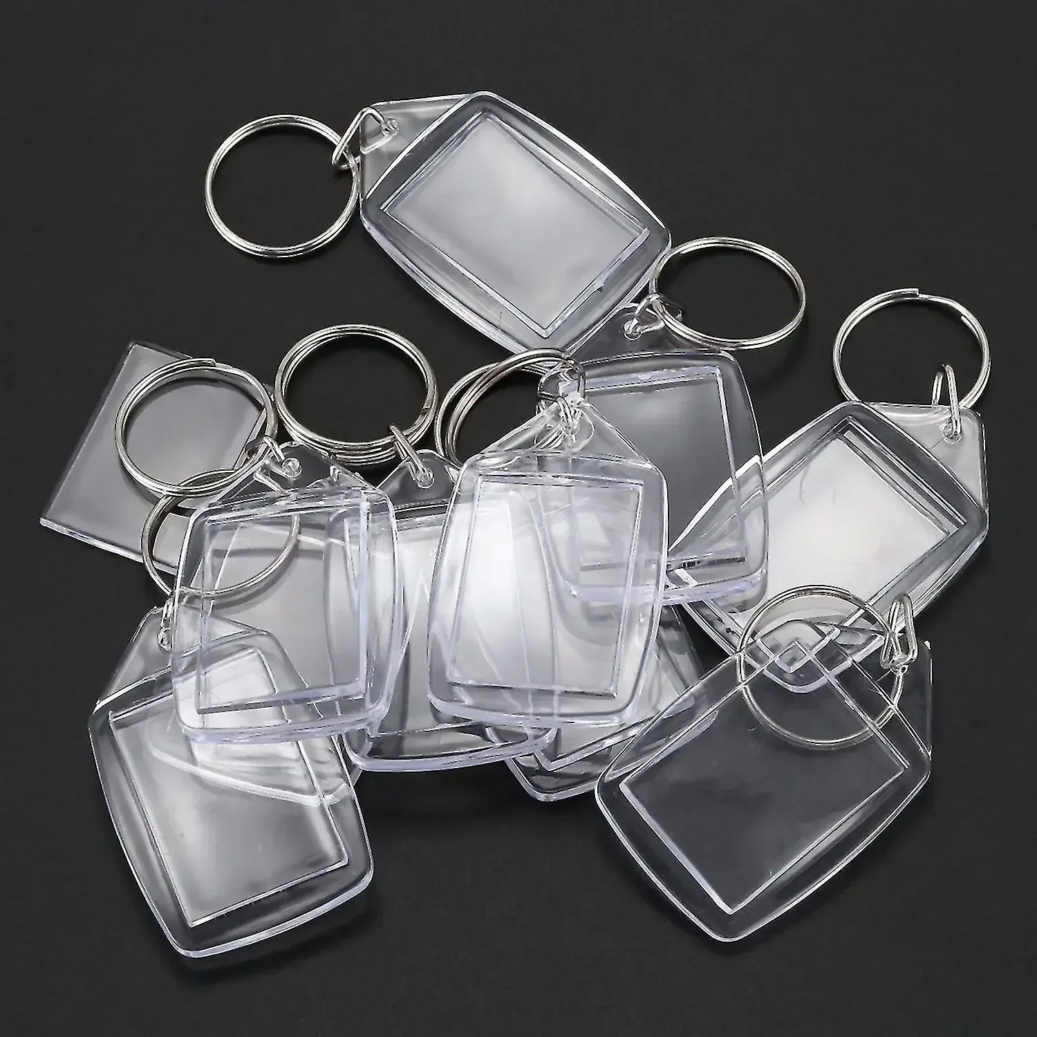 1-20 stuks blanco acryl foto sleutelhanger DIY duidelijke insert foto split sleutelhanger frame sleutelhangers paar verjaardag afstudeercadeau