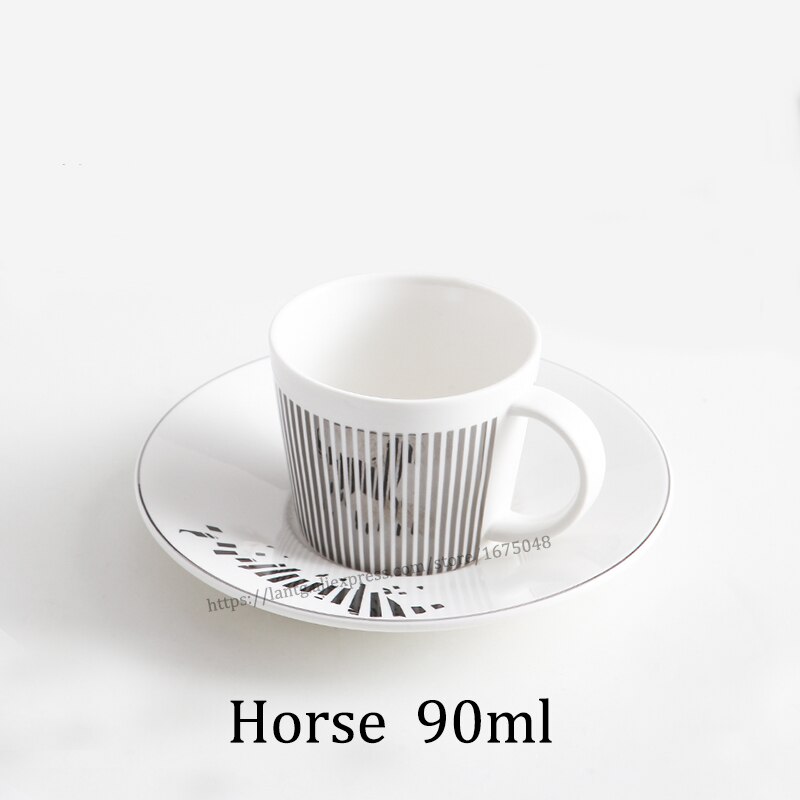 Leopard Anamorphic Cup Mirror Reflection Cup Zebra Mug Luycho Coffee Tea Set With Coaster 90ml-220ml: 90ml14