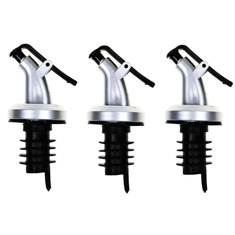 Aceite de oliva del rociador del licor de cerradura de ABS vino Pourers Flip Top beber vino tapón a prueba de fugas Bar comedor de herramientas de cocina: B 3PCS