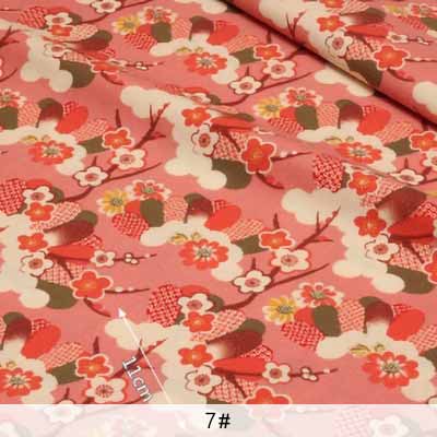 Stil japansk bomuld blomstret stof symateriale til gør-det-selv kvindekjoler og tøj  ja140: 11 / 45 x 140cm(0.5 yards)