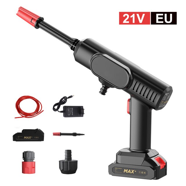 Przenośny 12V/21V akumulatorowa myjka ciśnieniowa środek robić mycia samochodów zasilanie bateryjne wysokociśnieniowa myjnia samochodowa rozpylać czyszczący pistolet na wodę: 21V EU Regulation
