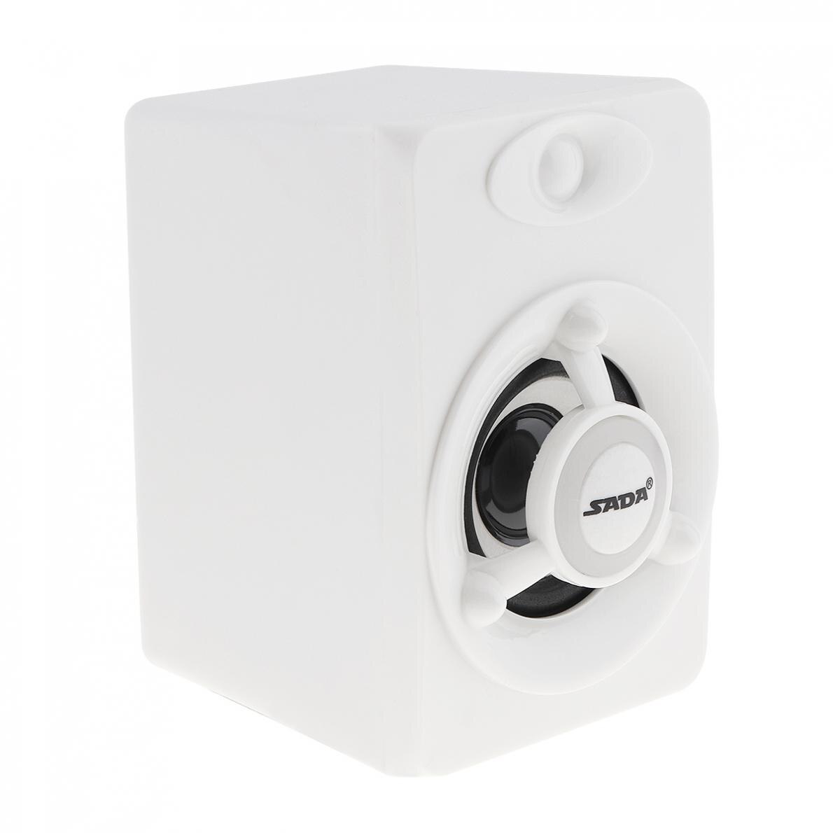 Sada V-118 Mini Wit Draagbare USB2.0 Subwoofer Computer Speaker Met Lichtgevende Veelkleurige Lamp Voor Desktop Pc/Mobiel