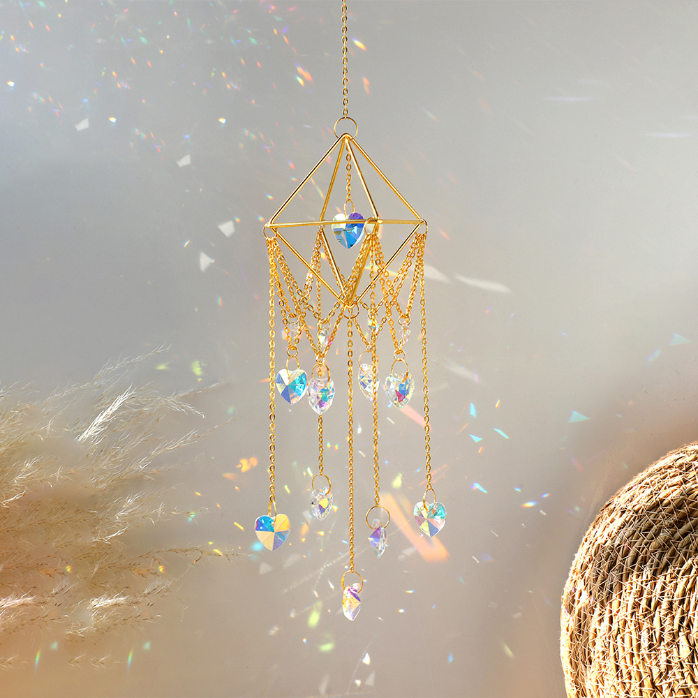 Suncatcher twórca tęczy kryształowy pryzmat dekoracje ogrodowe łapacz słońca kryształ Windchime Suncatchers wiszące kryształy wystrój okna: suncatcher MS062