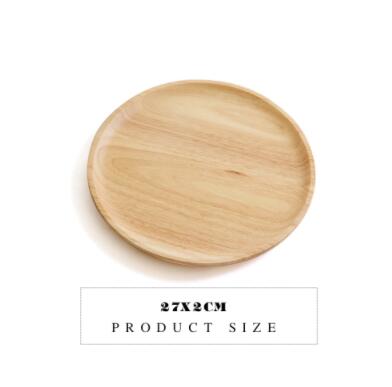 Wood Serving Plate, Wood Square & Round Serving Tray, Fruit Dessert Cake Snack Candy Platter Wooden Bowls: 7