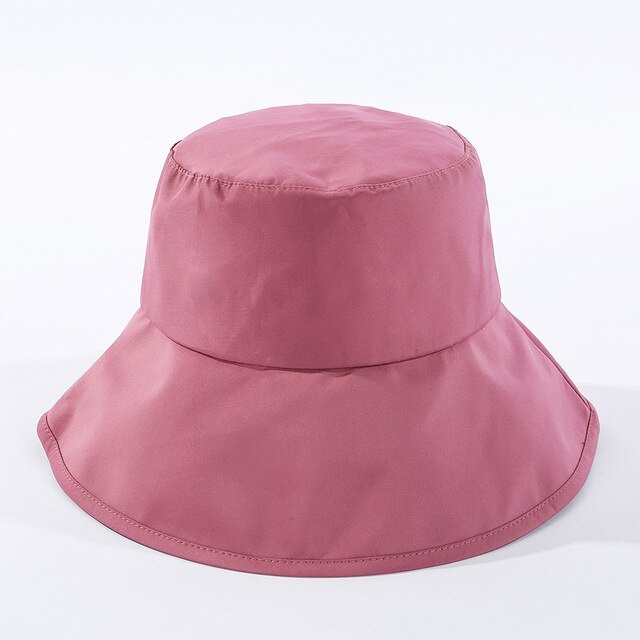 Bucket Hat - Damen Sommerhut - Casual Outdoor Sport - Breiter Rand Sonnenhut: Rosa