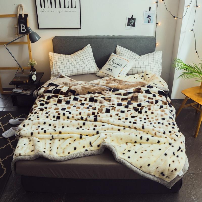 luxuriöse Blumen verrotten Doppel-seite Herbst Winter Dicke Raschel Decken Zwilling Voll Königin Größe Erwachsene freundlicher Polyester Bettlaken: E