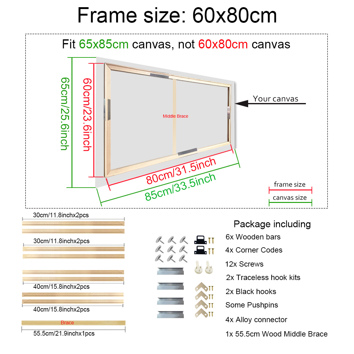 35x55 40x60 cm Natuurlijke Houten Fotolijst Voor Muur Canvas Frame Diamant Schilderij Frame Foto poster Muur Frame Home Decor: plum