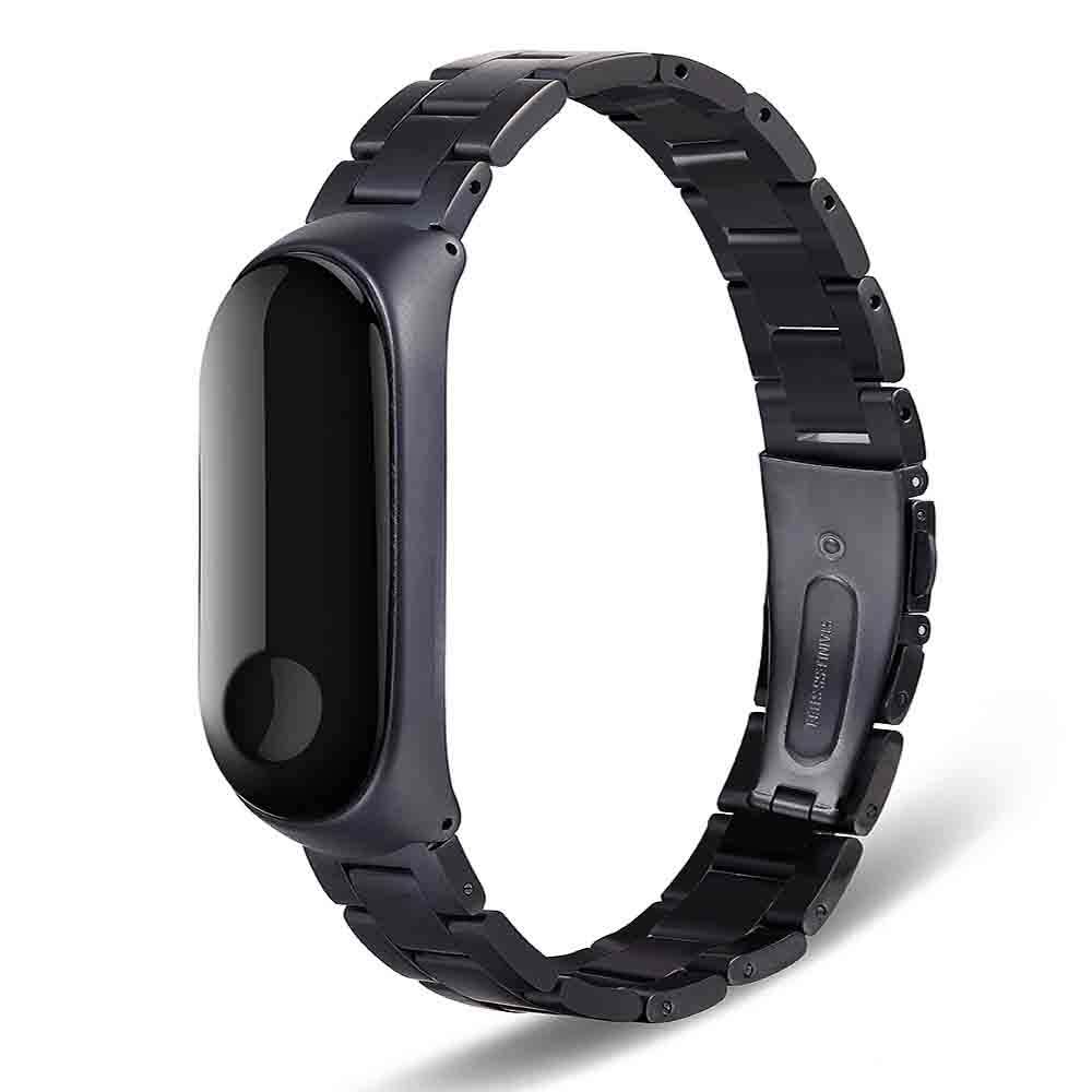 Correa de Metal para xiaomi band 3 y 4, correa de acero inoxidable para pulsera inteligente xiaomi 3 y 4: SZ-Black / mi band 3 4 strap