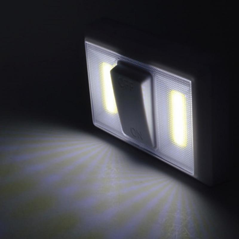 Adhesive Switch COB LED Light Lamp Wall Light Battery Operated Cabinet Light #027