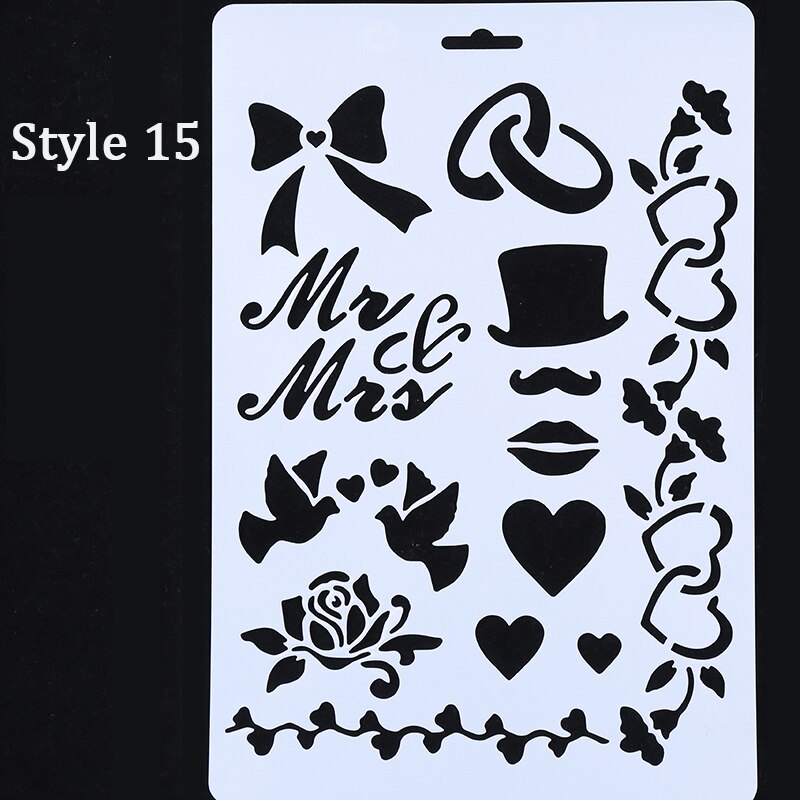 10Pcs Drawing Painting Stencils Scale Template Set 8.3 X 11.7 inch, Plastic Shape Scrapbook Stencils Graphics Stencils for Child: Style 15