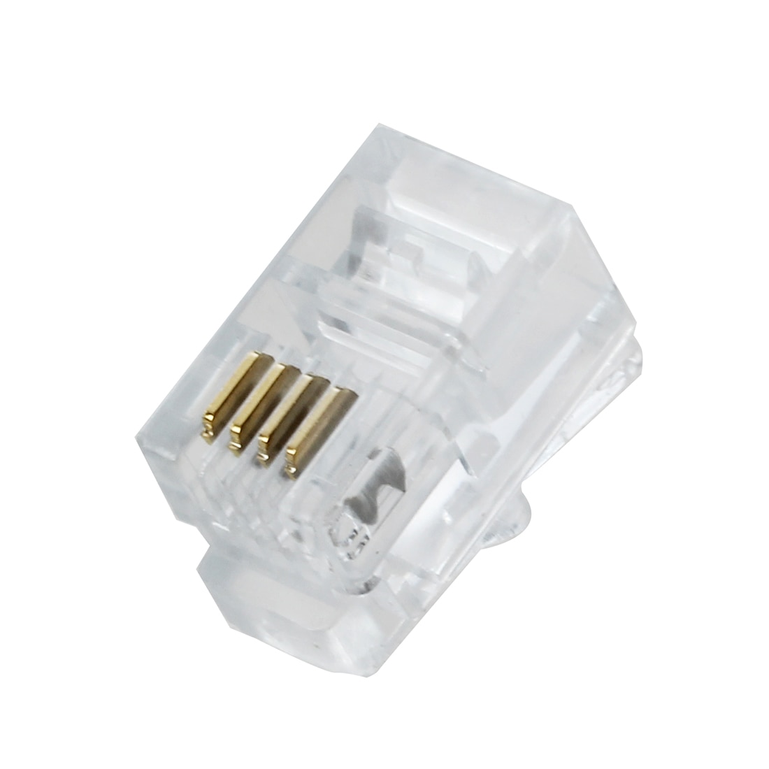 Clear plastic 30 pcs 4P4C connector RJ9 phone adapter