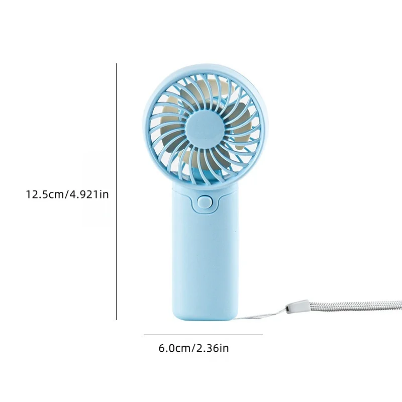 Mini draagbare ventilator Handventilator Werkt op batterijen Lichtgewicht kleine zakventilator Buiten Binnenactiviteit Zomercadeau voor kinderen Meisjes: Sky Blue
