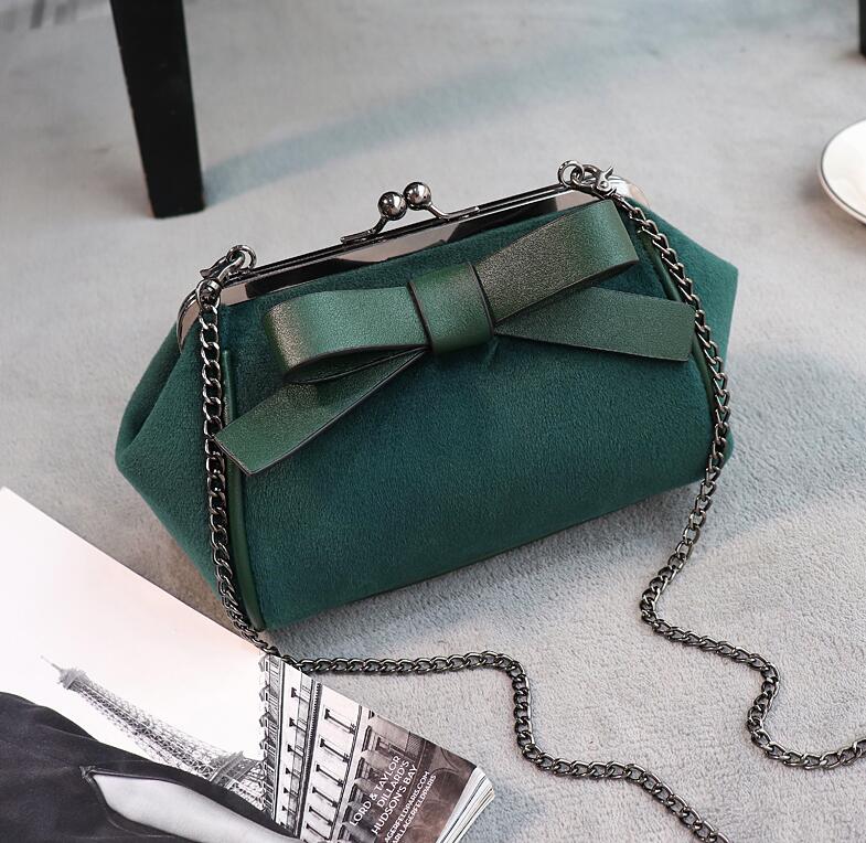 Anawishare kvinnor axelväskor bow crossbody väskor för kvinnor messenger bags gröna kvinnor handväskor bolsos mujer: Grönt metallbälte