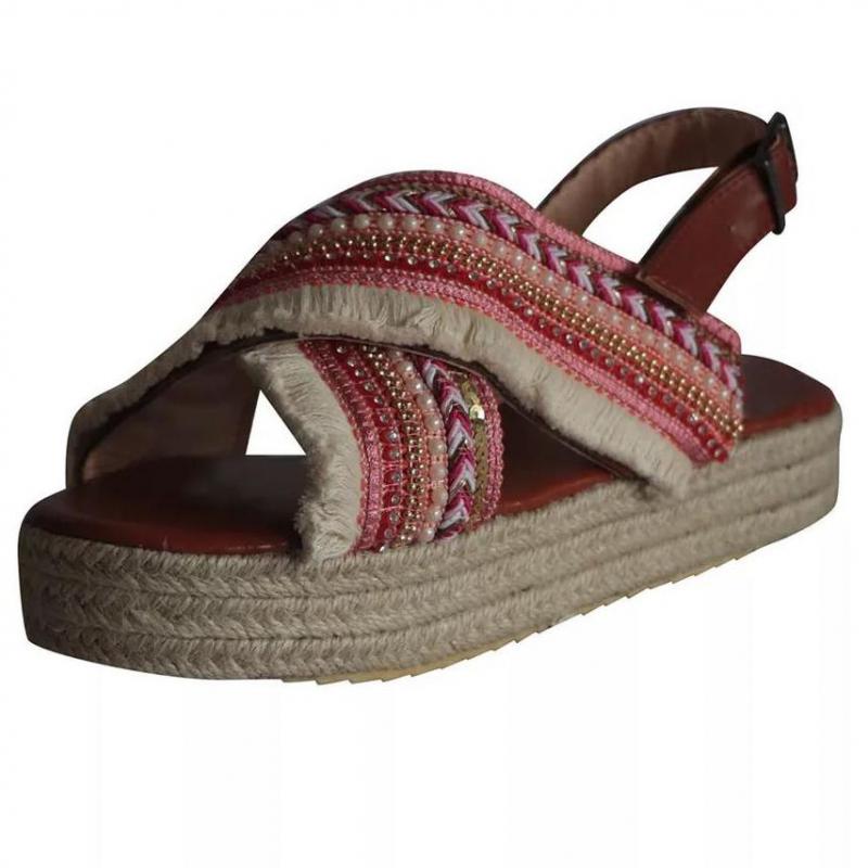 Kwastje Kralen Sandaal Voor Vrouw Zomer Sandalen Dames Bohemen Strand Vrouw Schoenen Dikke Bodem Romeinse Sandalen Chaussure