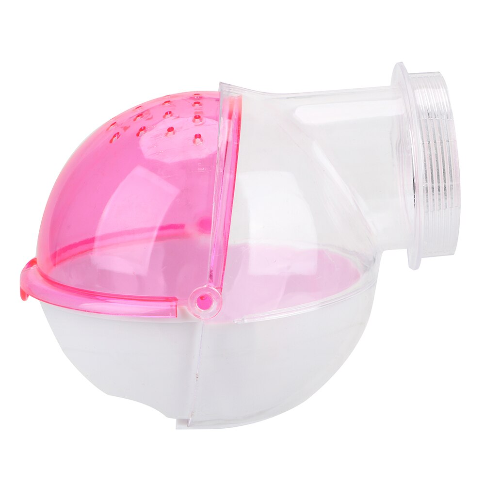 Baño hámster jaula casa Animal PEQUEÑO Arena de baño habitación hámster baño ratón casa jaulas tubos: Rosa
