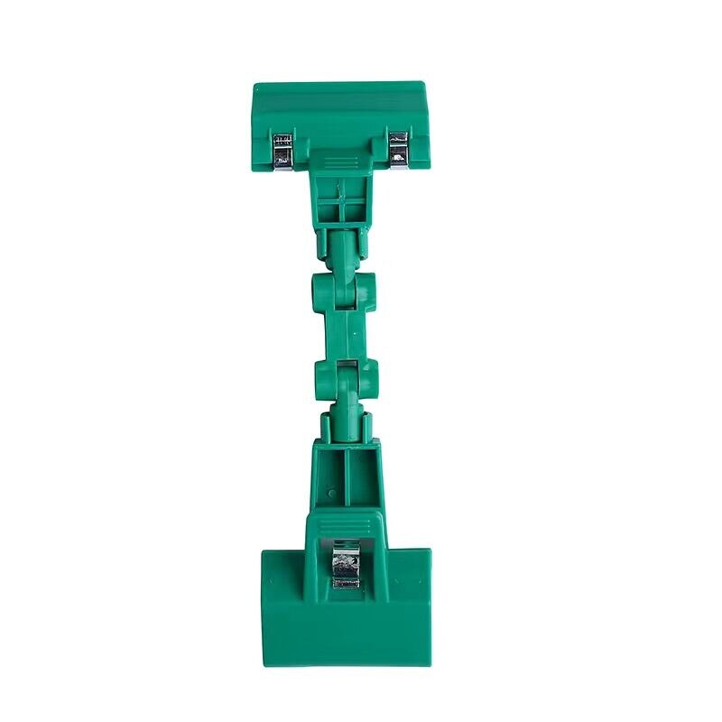 5pcs Double Head Adjustable Plastic Rotatable Sign Clips Merchandise Display POP Clip Label Tag Holder Stand: Green