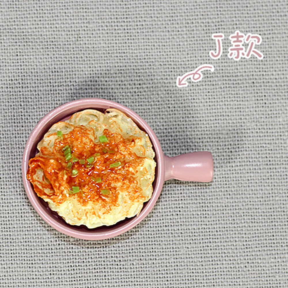 1pcs 1/12 Dollhouse Miniature Accessories Mini Scallion Noodles With Meat Sauce Food Model Simulation Toys for Doll House Decor: J