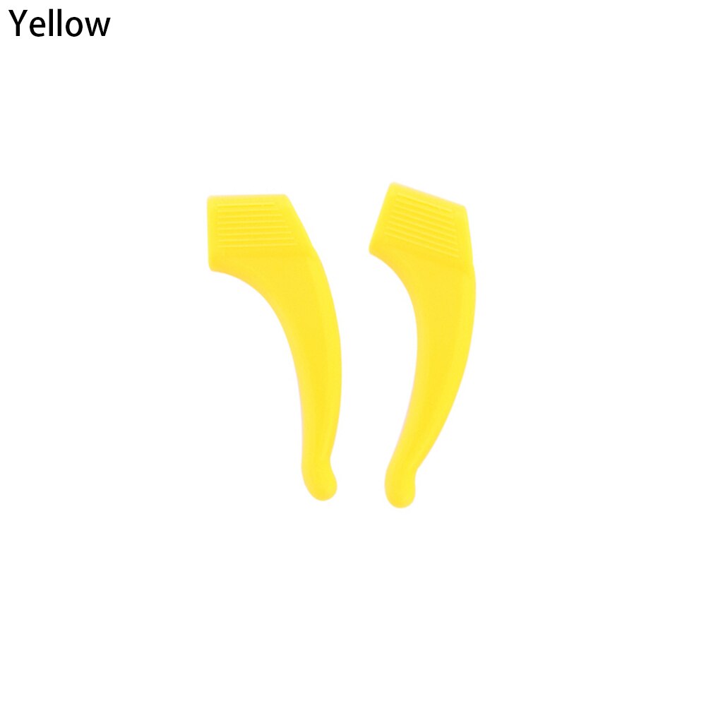 1 Paar Siliconen Transparant Anti Slip Te Gebruiken Bril Oor Haken Brillen Grip Tempel Houder Accessoires Voor Sport Eyewear: yellow