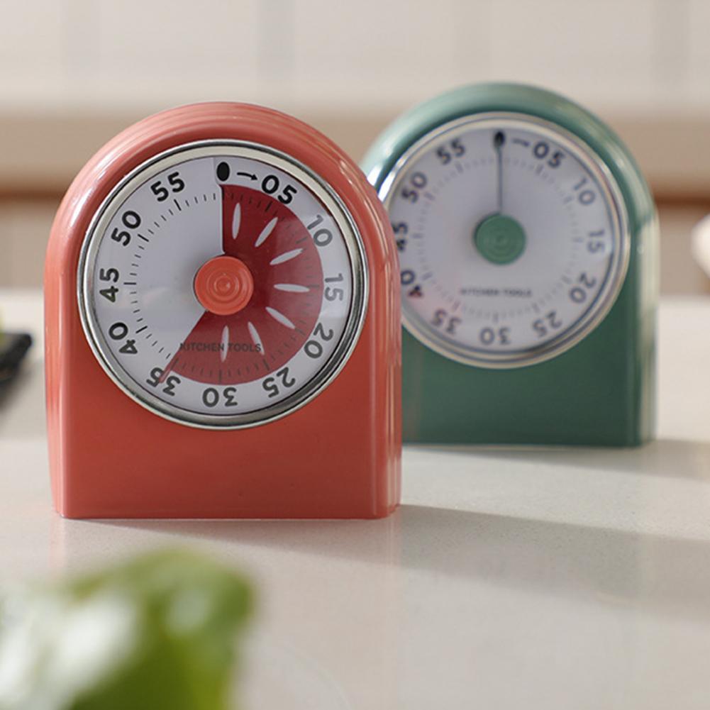 Magnetic Kitchen Timer Stainless Steel Mechanical Timer Fridge Magnet Manual Countdown Clocks Cooking Reminder Stopwatch Timer
