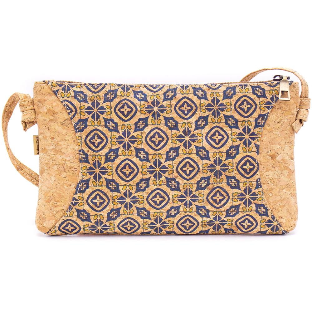 Natuurlijke Kurk Met Patroon Kleine Rits Crossbody Purse Tas-620