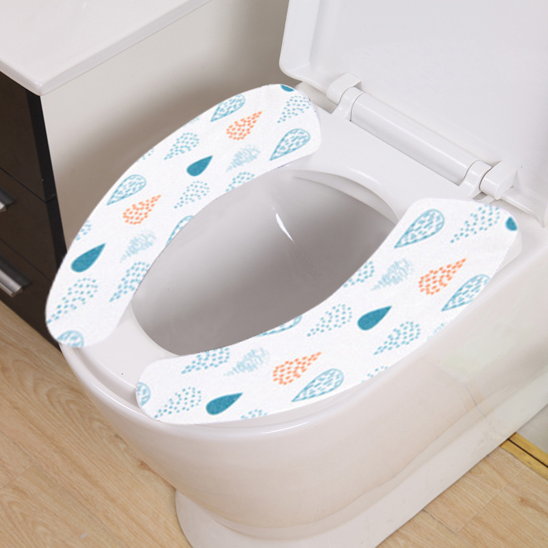 12 Models Printed Cartoon Cut-and-paste Toilet Seat Pad With Repeatable Washable Bathroom Toilet Seat: B